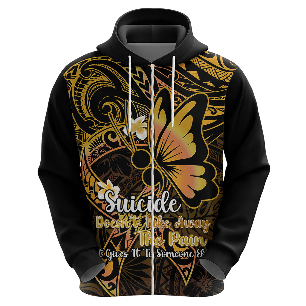Polynesia Suicide Prevention Awareness Hoodie Your Life Is Worth Living For Polynesian Gold Pattern LT14 - Polynesian Pride