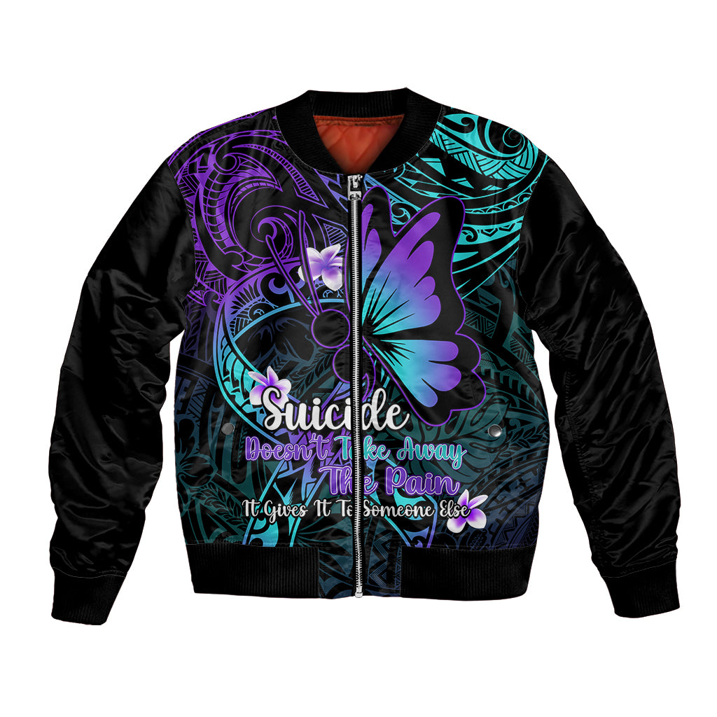 Polynesia Suicide Prevention Awareness Bomber Jacket Your Life Is Worth Living For Polynesian Purple Pattern LT14 Unisex Purple - Polynesian Pride