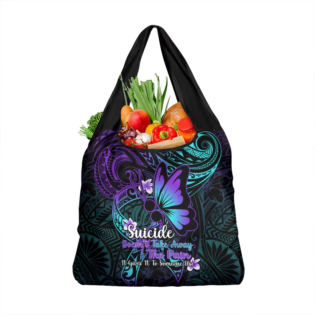 Polynesia Suicide Prevention Awareness Grocery Bag Your Life Is Worth Living For Polynesian Purple LT14 1-pack One Size Purple - Polynesian Pride