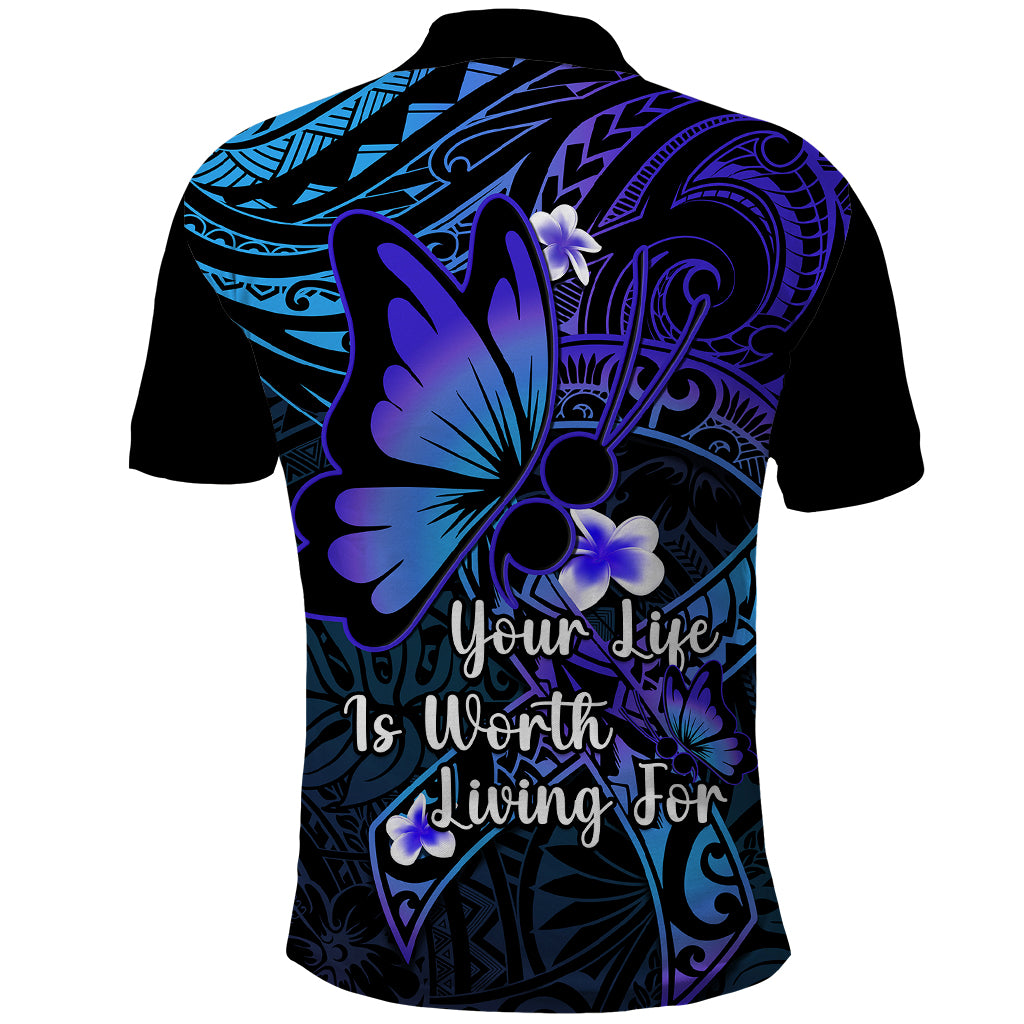 Polynesia Suicide Prevention Awareness Polo Shirt Your Life Is Worth Living For Polynesian Purple Pattern LT14 - Polynesian Pride