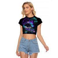 Polynesia Suicide Prevention Awareness Raglan Cropped T Shirt Your Life Is Worth Living For Polynesian Purple Pattern LT14 Female Purple - Polynesian Pride