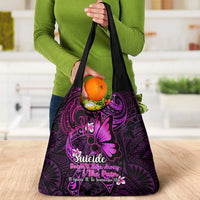 Polynesia Suicide Prevention Awareness Grocery Bag Your Life Is Worth Living For Polynesian Pink