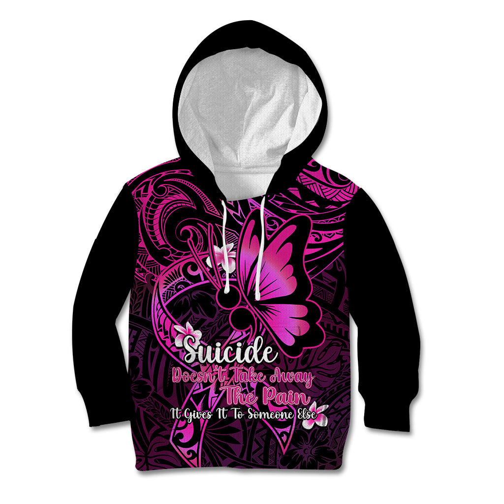 Polynesia Suicide Prevention Awareness Kid Hoodie Your Life Is Worth Living For Polynesian Pink Pattern LT14 Hoodie Pink - Polynesian Pride