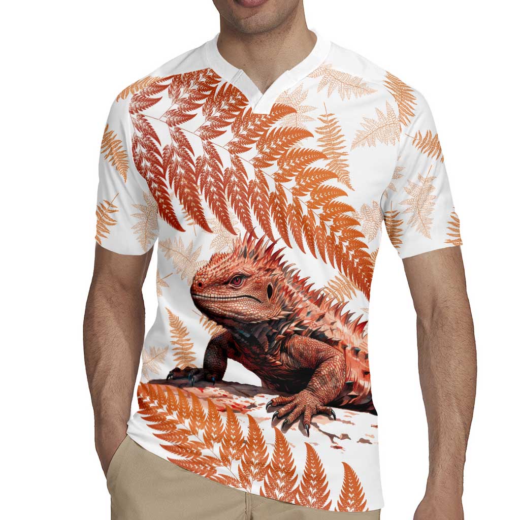 Red New Zealand Tuatara Rugby Jersey Aotearoa Sphenodon Punctatus Silver Fern