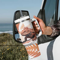 Red New Zealand Tuatara Tumbler With Handle Aotearoa Sphenodon Punctatus Silver Fern