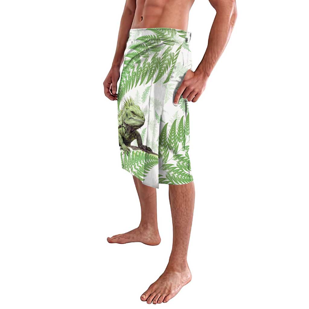 Green New Zealand Tuatara Lavalava Aotearoa Sphenodon Punctatus Silver Fern