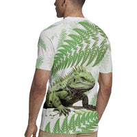 Green New Zealand Tuatara Rugby Jersey Aotearoa Sphenodon Punctatus Silver Fern