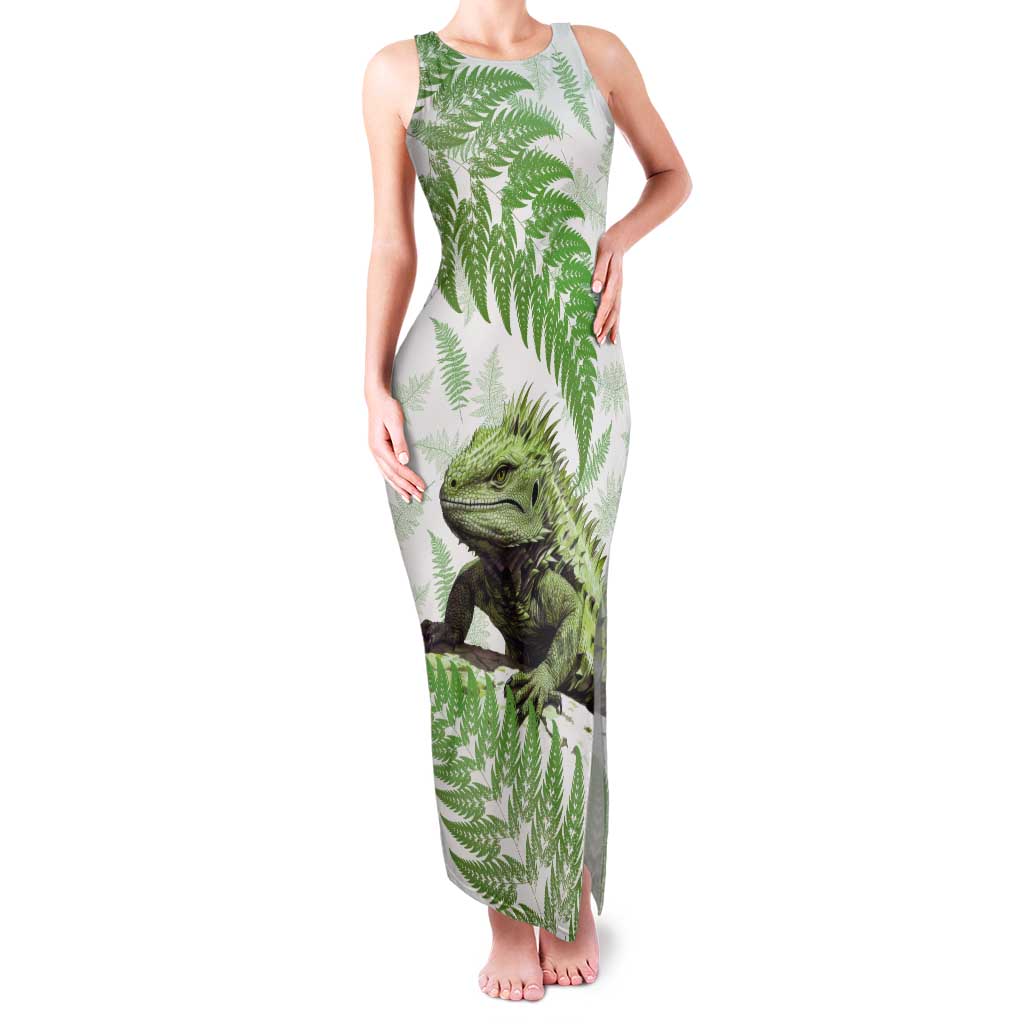 Green New Zealand Tuatara Tank Maxi Dress Aotearoa Sphenodon Punctatus - Polynesian Pride Green New Zealand Tuatara Tank Maxi Dress Aotearoa Sphenodon Punctatus - Polynesian Pride