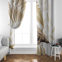 Gold New Zealand Tuatara Window Curtain Aotearoa Sphenodon Punctatus Silver Fern