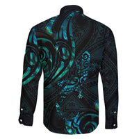 New Zealand Skink Family Matching Long Sleeve Bodycon Dress and Hawaiian Shirt Aotearoa Maori Mix Paua Shell