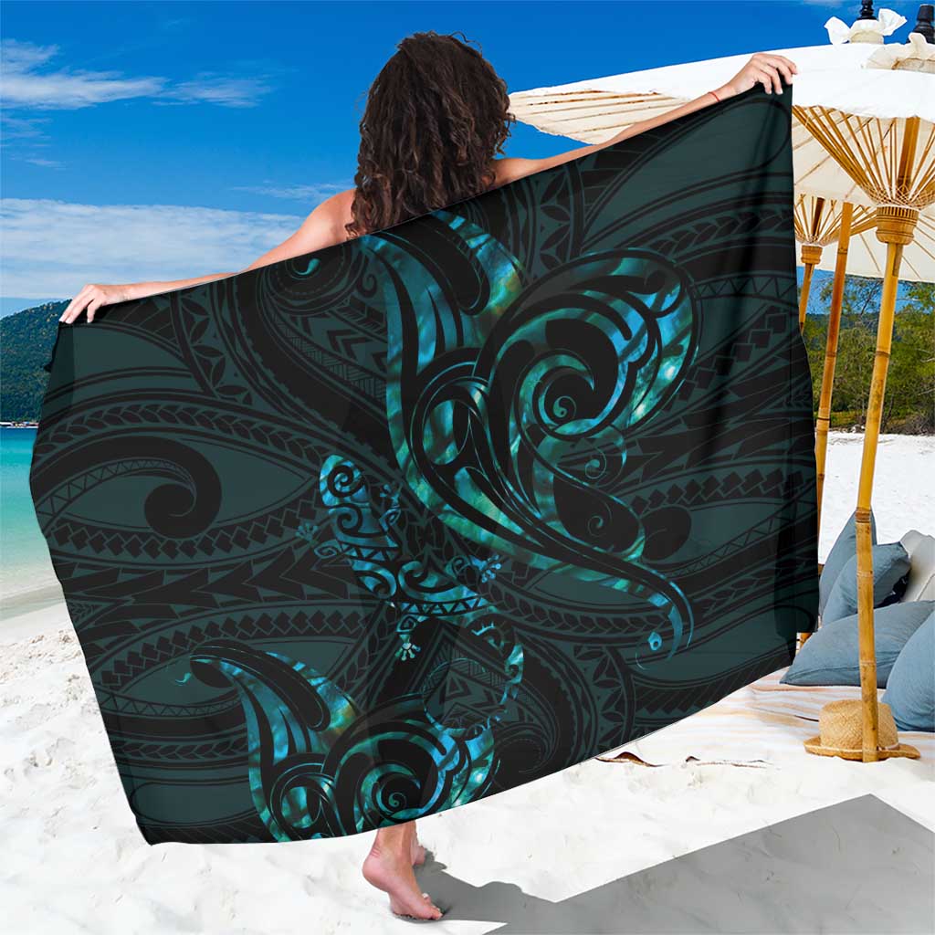 New Zealand Skink Sarong Aotearoa Maori Mix Paua Shell LT14 One Size 44 x 66 inches Blue - Polynesian Pride