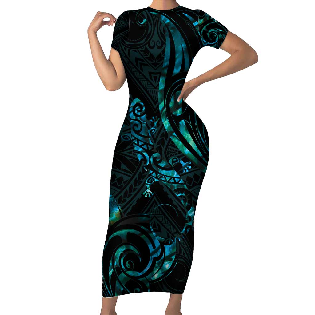 Short Sleeve Bodycon Dress Modern Silhouette, Cultural Soul - Polynesian Pride Short Sleeve Bodycon Dress Modern Silhouette, Cultural Soul - Polynesian Pride