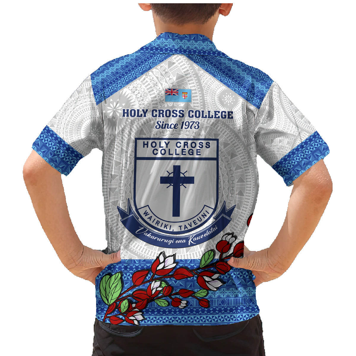fiji-holy-cross-college-family-matching-mermaid-dress-and-hawaiian-shirt-happy-50th-anniversary-fijian-tagimoucia-tapa-pattern