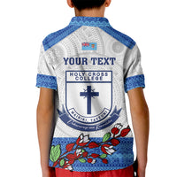 Personalised Fiji Holy Cross College Kid Polo Shirt Happy 50th Anniversary Fijian Tagimoucia Tapa Pattern LT14 - Polynesian Pride