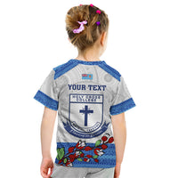 Personalised Fiji Holy Cross College Kid T Shirt Happy 50th Anniversary Fijian Tagimoucia Tapa Pattern LT14 - Polynesian Pride