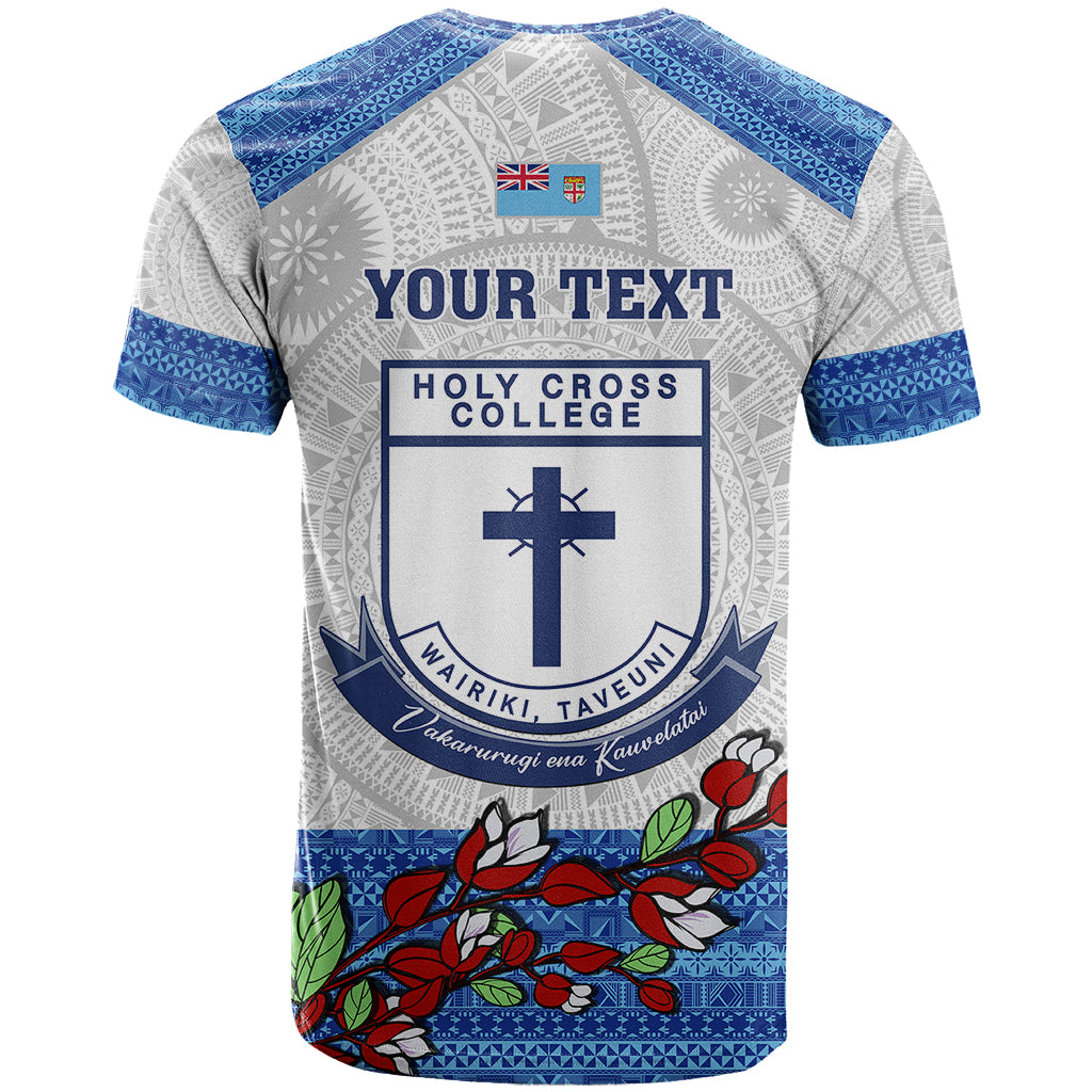 Personalised Fiji Holy Cross College T Shirt Happy 50th Anniversary Fijian Tagimoucia Tapa Pattern LT14 - Polynesian Pride