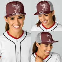 Oxblood Hawaii Baseball Net Cap Hammerhead Shark Tattoo Curve Polynesian - Polynesian Pride