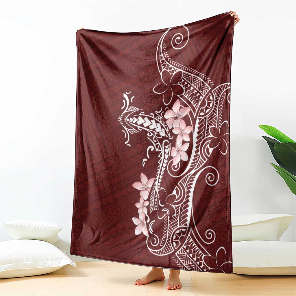 Oxblood Hawaii Blanket Hammerhead Shark Tattoo Curve Polynesian - Polynesian Pride