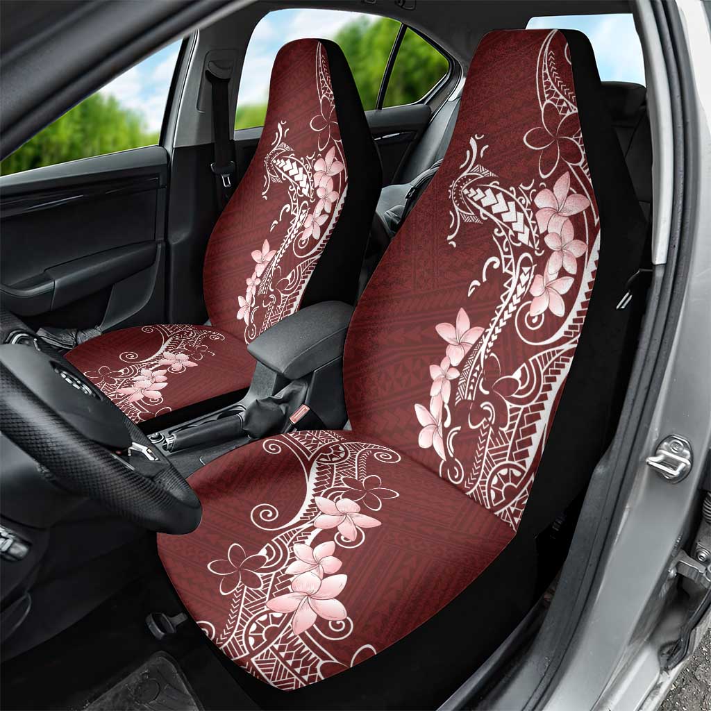 Oxblood Hawaii Car Seat Cover Hammerhead Shark Tattoo Curve Polynesian - Polynesian Pride