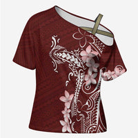 Oxblood Hawaii Cross Shoulder Shirt Hammerhead Shark Tattoo Curve Polynesian - Polynesian Pride