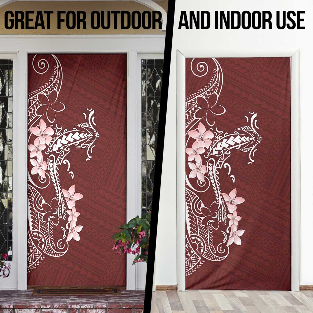 Oxblood Hawaii Door Cover Hammerhead Shark Tattoo Curve Polynesian - Polynesian Pride
