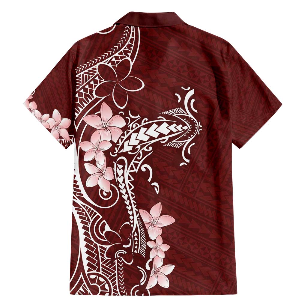 Oxblood Hawaii Family Matching Summer Maxi Dress and Hawaiian Shirt Hammerhead Shark Tattoo Curve Polynesian - Polynesian Pride