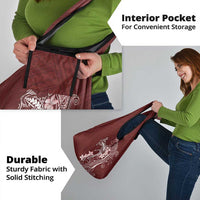 Oxblood Hawaii Grocery Bag Hammerhead Shark Tattoo Curve Polynesian - Polynesian Pride