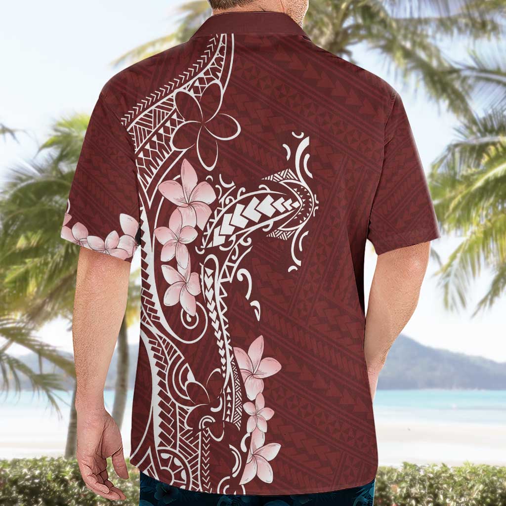 Oxblood Hawaii Hawaiian Shirt Hammerhead Shark Tattoo Curve Polynesian - Polynesian Pride