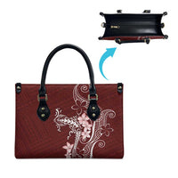 Oxblood Hawaii Leather Bag Hammerhead Shark Tattoo Curve Polynesian - Polynesian Pride