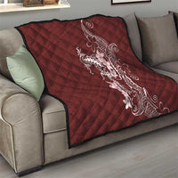Oxblood Hawaii Quilt Hammerhead Shark Tattoo Curve Polynesian - Polynesian Pride