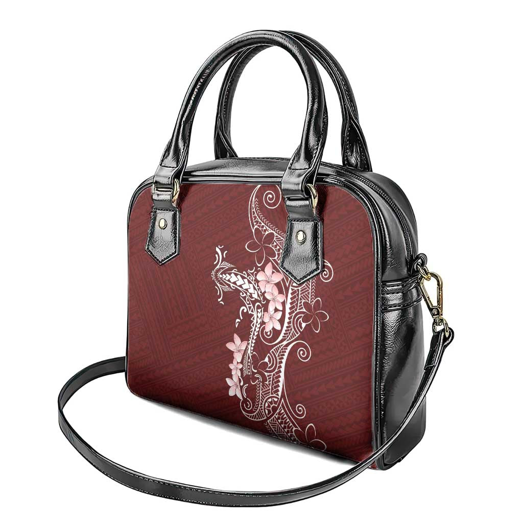 Oxblood Hawaii Shoulder Handbag Hammerhead Shark Tattoo Curve Polynesian - Polynesian Pride