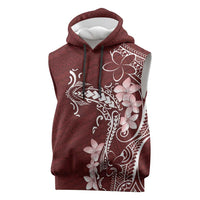 Oxblood Hawaii Sleeveless Hoodie Hammerhead Shark Tattoo Curve Polynesian - Polynesian Pride