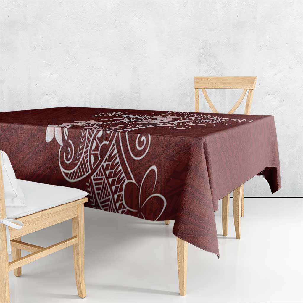 Oxblood Hawaii Tablecloth Hammerhead Shark Tattoo Curve Polynesian - Polynesian Pride