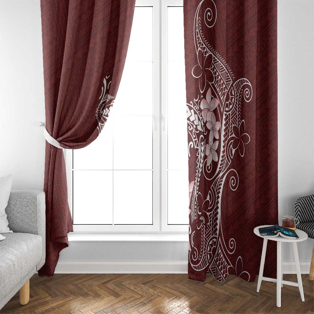 Oxblood Hawaii Window Curtain Hammerhead Shark Tattoo Curve Polynesian - Polynesian Pride