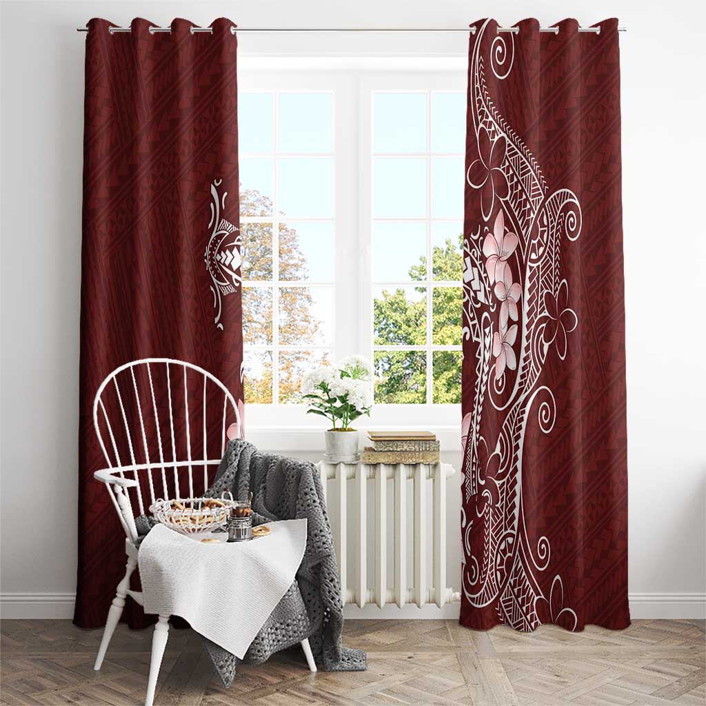 Oxblood Hawaii Window Curtain Hammerhead Shark Tattoo Curve Polynesian - Polynesian Pride