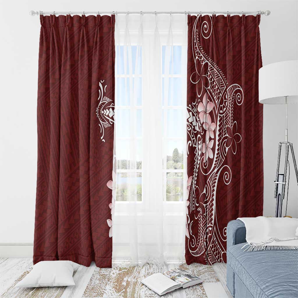 Oxblood Hawaii Window Curtain Hammerhead Shark Tattoo Curve Polynesian - Polynesian Pride