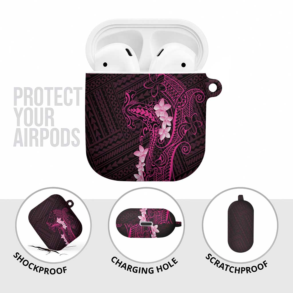 Pink Hawaii AirPods Case Hammerhead Shark Tattoo Curve Polynesian - Polynesian Pride