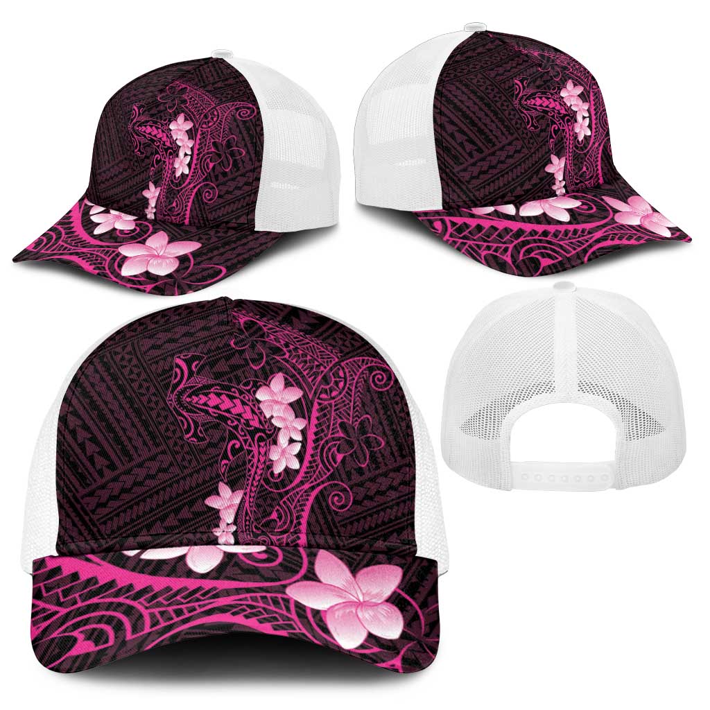 Pink Hawaii Baseball Net Cap Hammerhead Shark Tattoo Curve Polynesian - Polynesian Pride