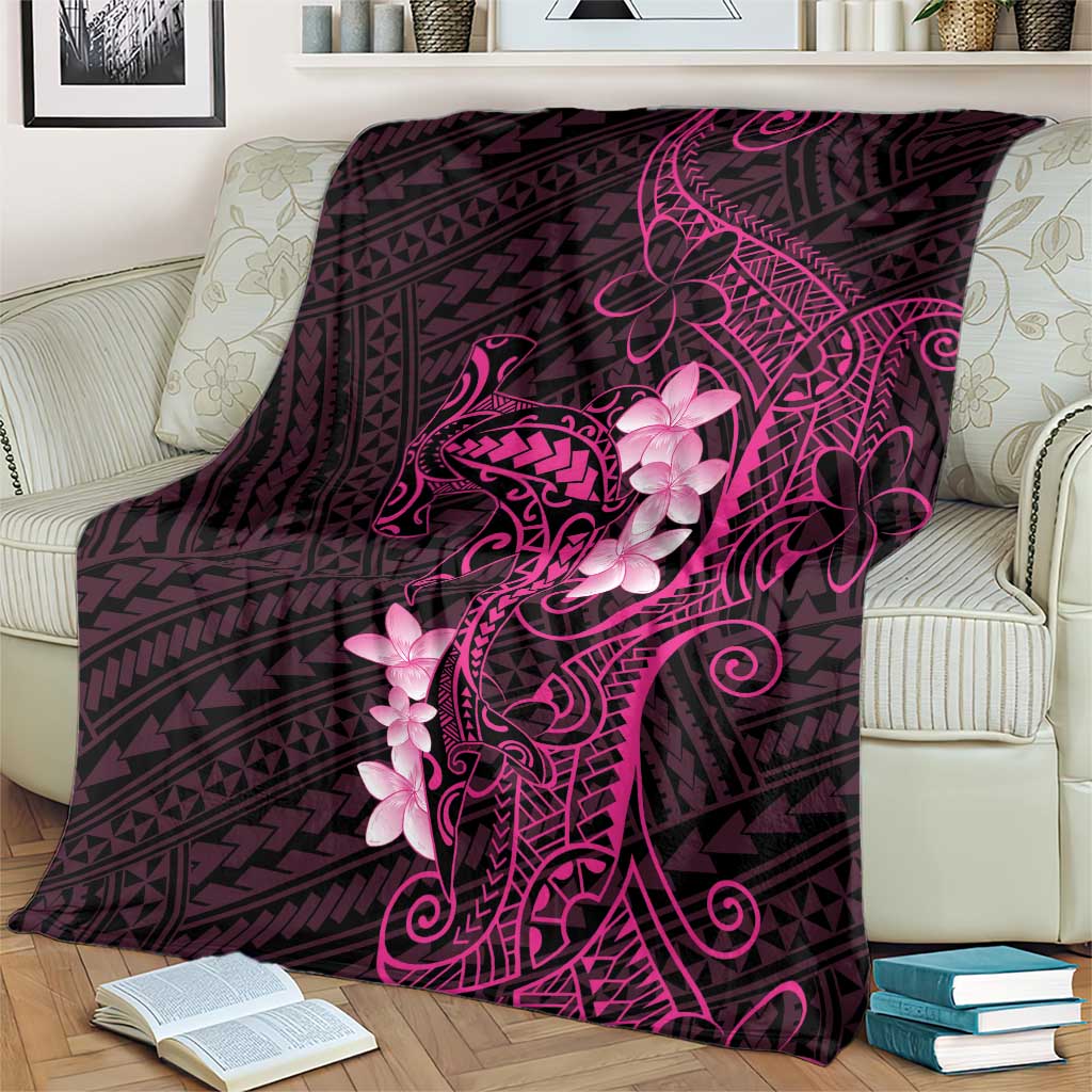 Pink Hawaii Blanket Hammerhead Shark Tattoo Curve Polynesian - Polynesian Pride