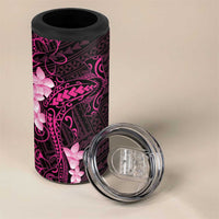 Pink Hawaii 4 in 1 Can Cooler Tumbler Hammerhead Shark Tattoo Curve Polynesian - Polynesian Pride
