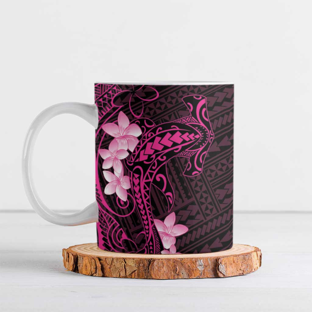 Pink Hawaii Ceramic Mug Hammerhead Shark Tattoo Curve Polynesian - Polynesian Pride