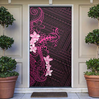Pink Hawaii Door Cover Hammerhead Shark Tattoo Curve Polynesian - Polynesian Pride
