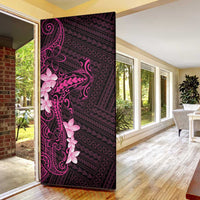 Pink Hawaii Door Cover Hammerhead Shark Tattoo Curve Polynesian - Polynesian Pride