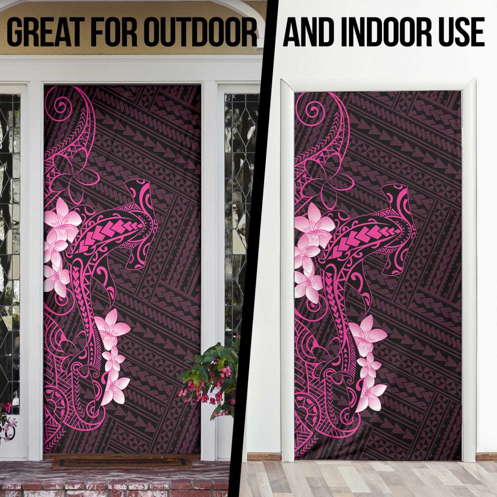 Pink Hawaii Door Cover Hammerhead Shark Tattoo Curve Polynesian - Polynesian Pride