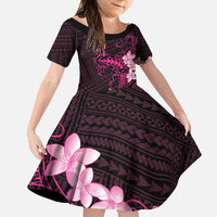 Pink Hawaii Family Matching Long Sleeve Bodycon Dress and Hawaiian Shirt Hammerhead Shark Tattoo Curve Polynesian - Polynesian Pride