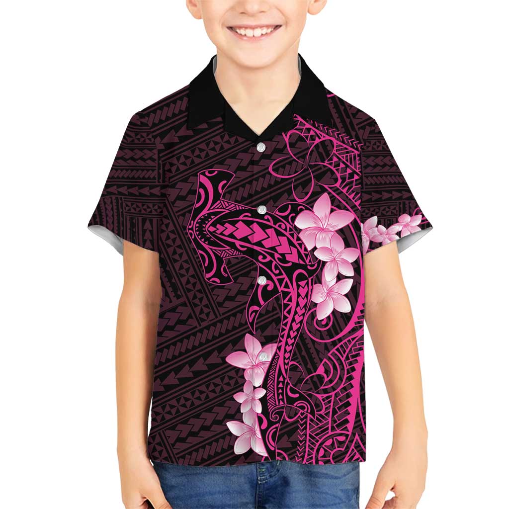 Pink Hawaii Family Matching Summer Maxi Dress and Hawaiian Shirt Hammerhead Shark Tattoo Curve Polynesian - Polynesian Pride