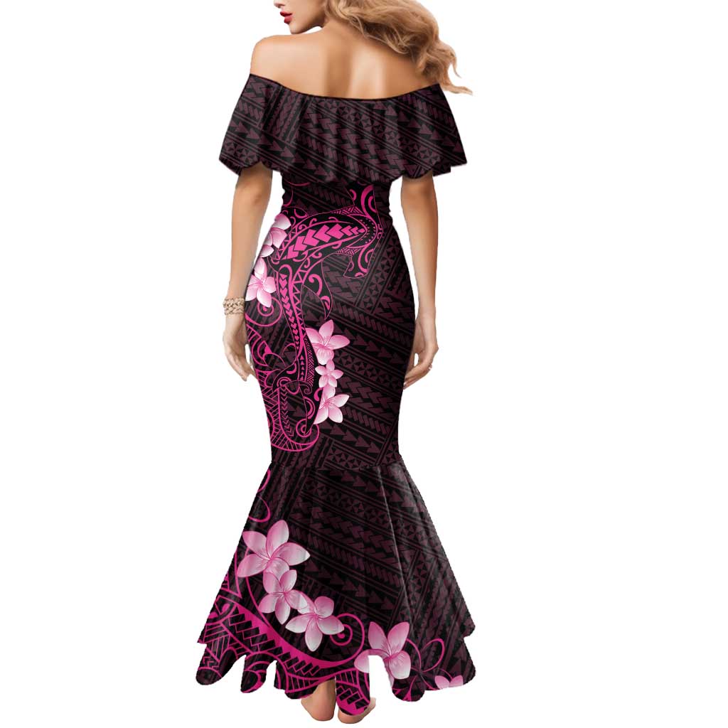 Pink Hawaii Mermaid Dress Hammerhead Shark Tattoo Curve Polynesian - Polynesian Pride