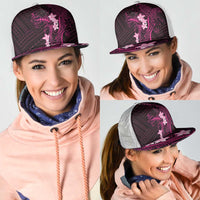 Pink Hawaii Mesh Trucker Cap Hammerhead Shark Tattoo Curve Polynesian - Polynesian Pride