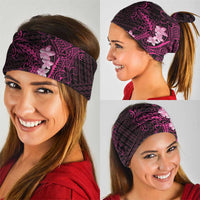 Pink Hawaii Neck Gaiter Hammerhead Shark Tattoo Curve Polynesian - Polynesian Pride