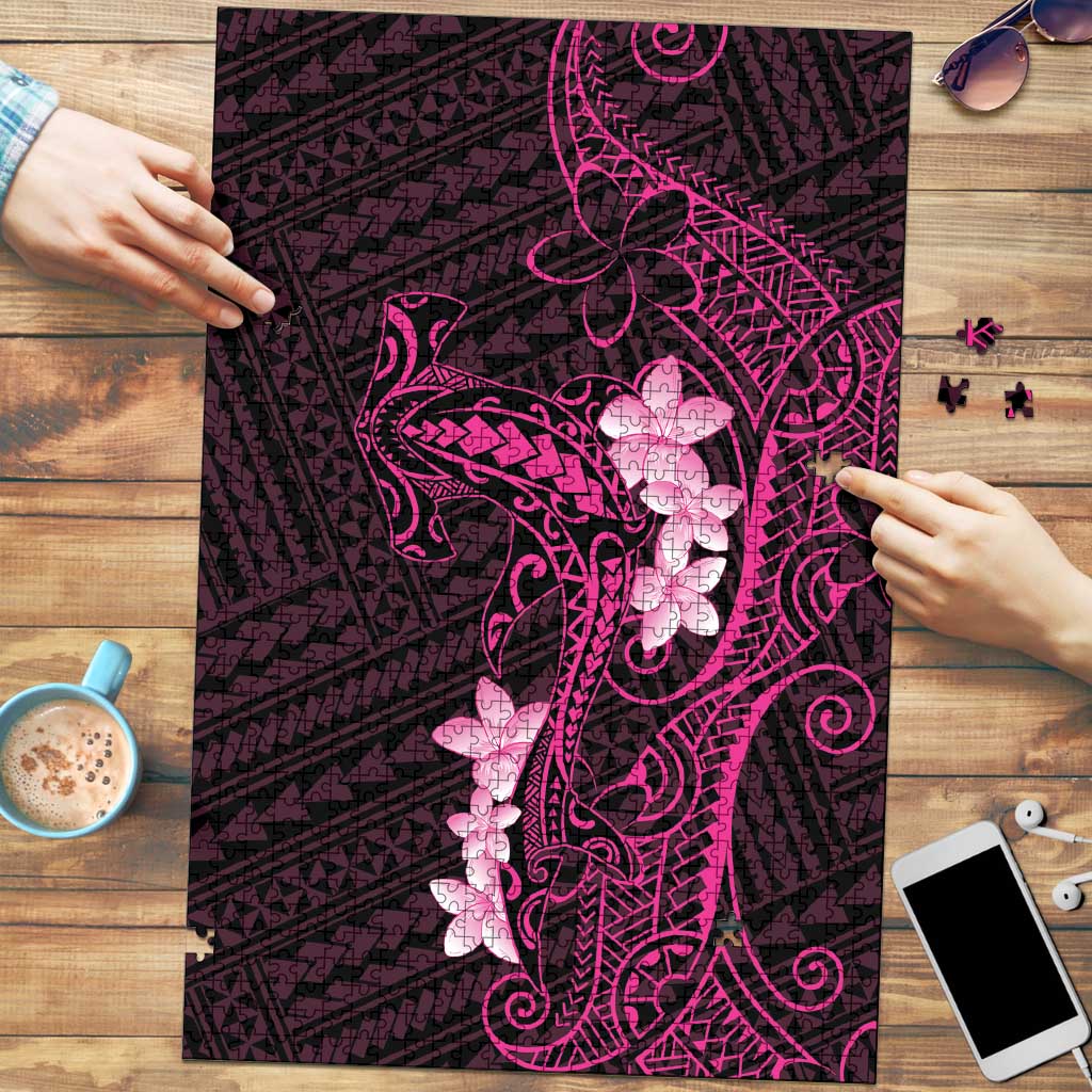 Pink Hawaii Puzzle Hammerhead Shark Tattoo Curve Polynesian - Polynesian Pride